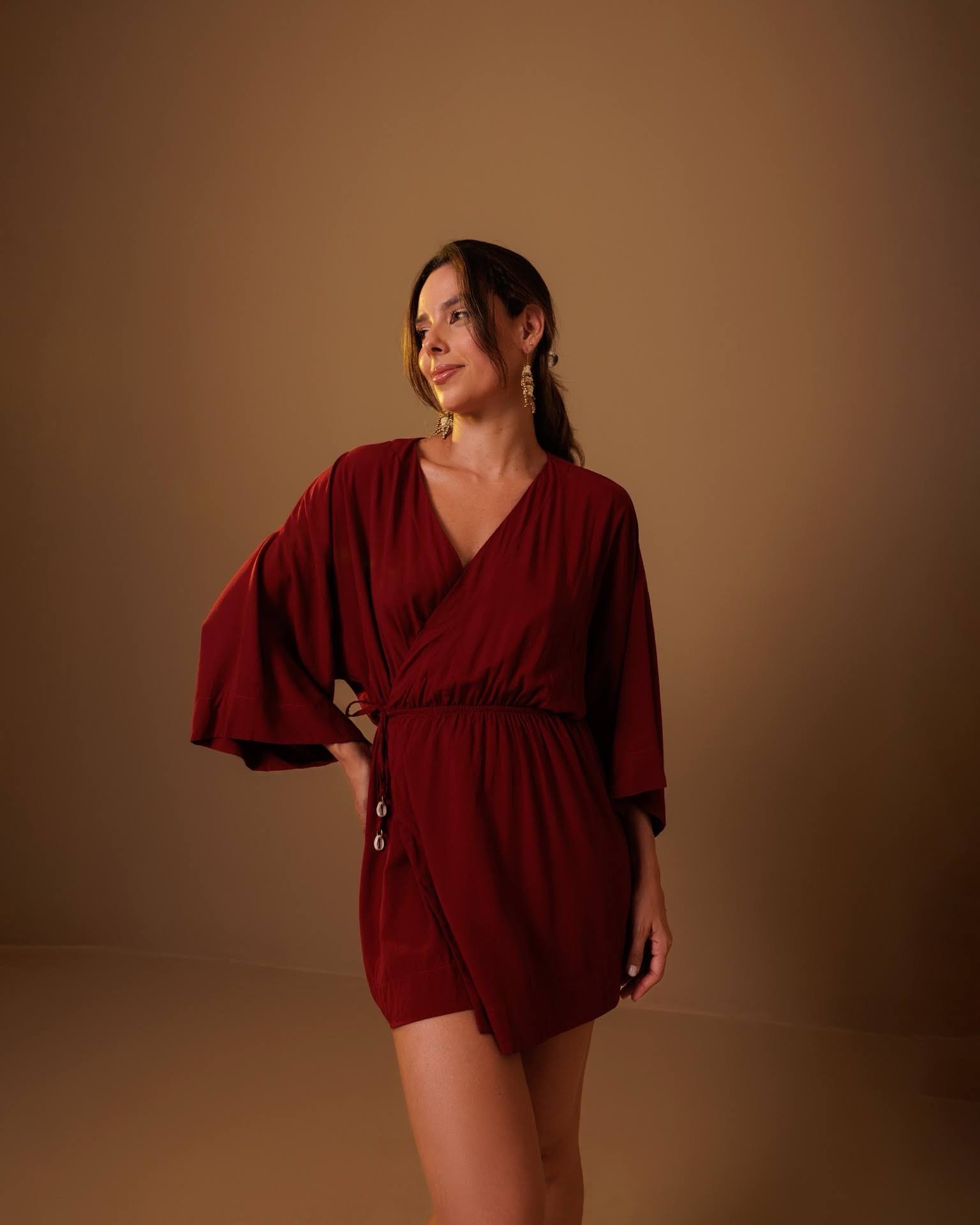 Vestido Kimono Flora Cereja