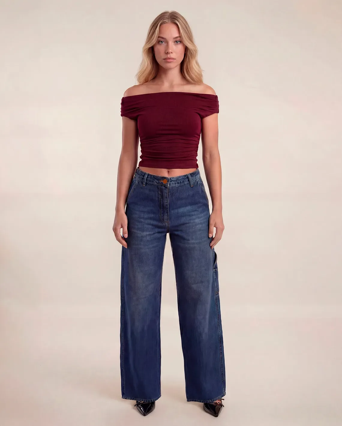 Calça Jeans Wide Carpinteiro Sky Escuro