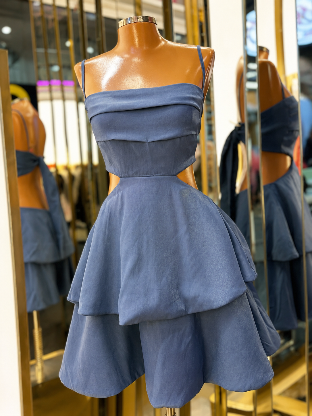 Vestido Babado Azul