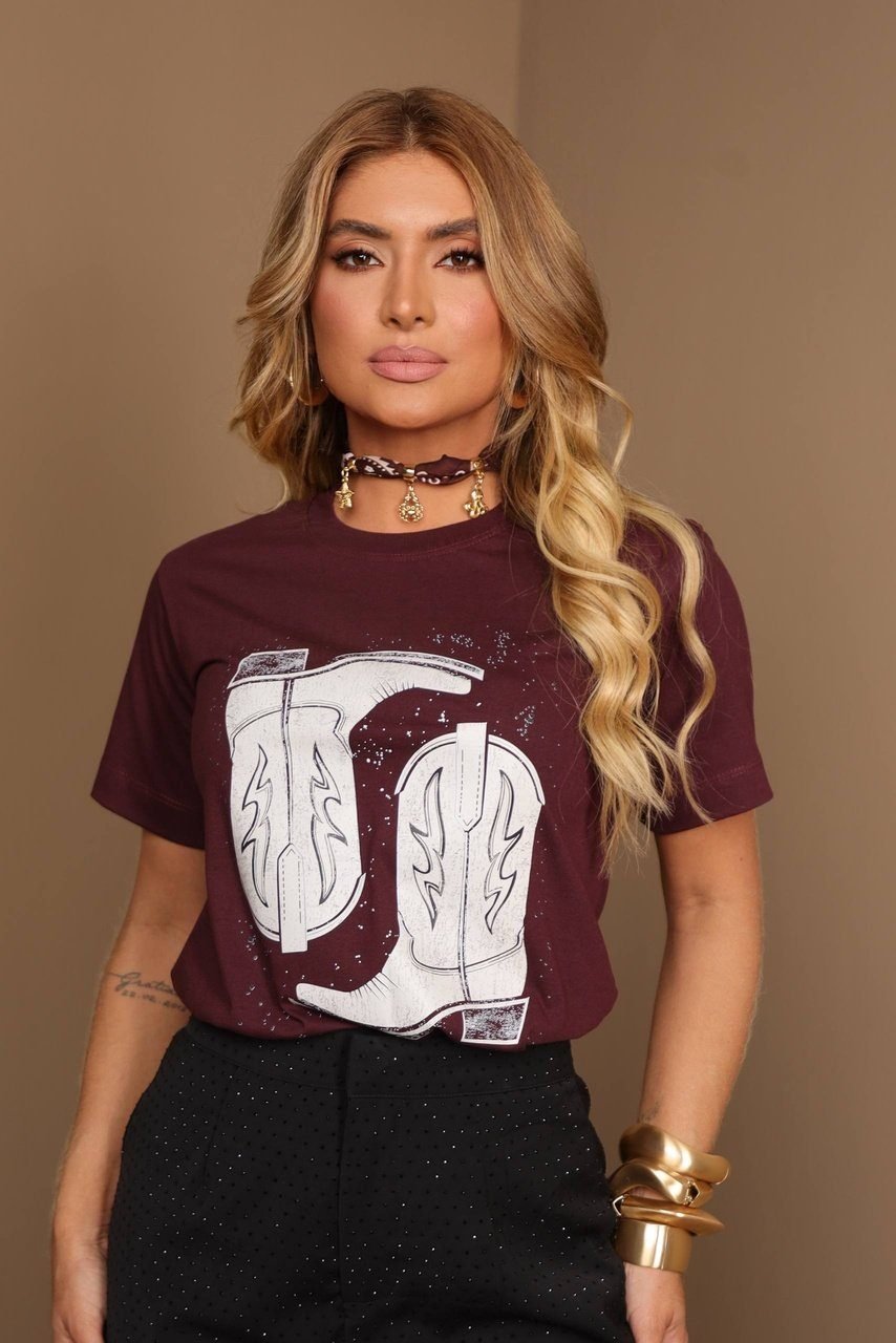 T-shirt Bordô Texana