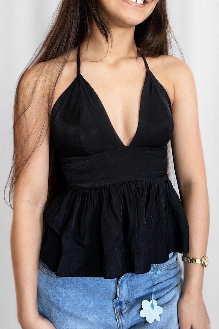 Cropped Ami  Preto Acetinado