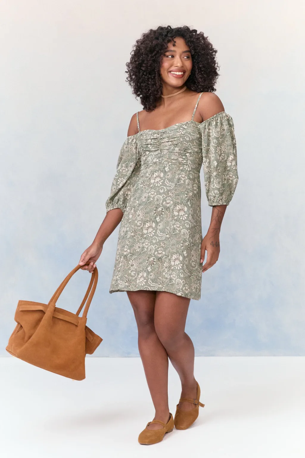 Vestido Curto Boho Verde