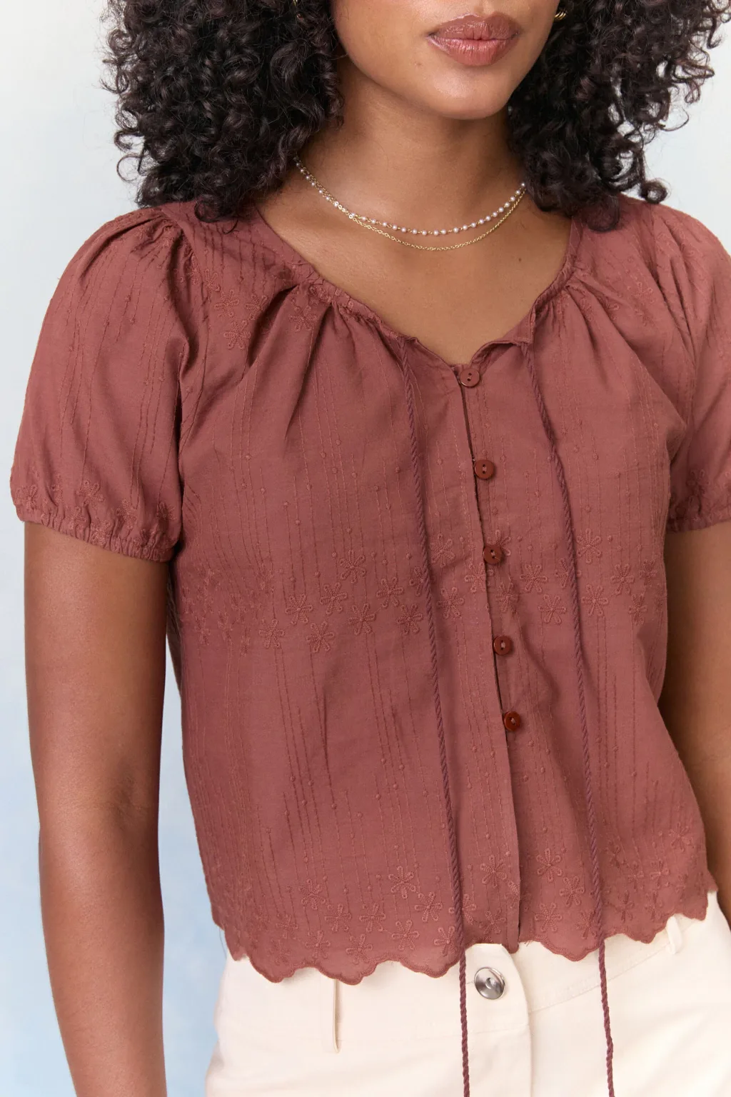 Blusa Bata Ayane Marrom