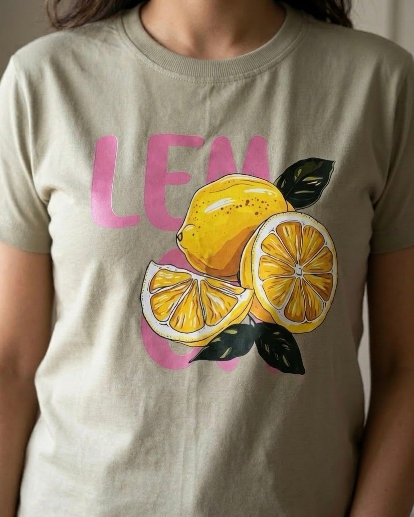 T-shirt Limão Siciliano Bege Naturaly
